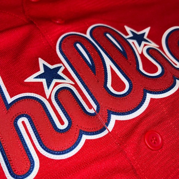 Majestic CoolBase Philadelphia Phillies MLB Sewn Baseball Jersey XL Made in USA! - Picture 11 of 13